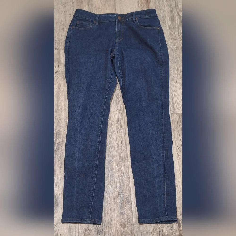#1683 Ann Taylor Loft Blue Curvy Skinny Jeans Dark Indigo Sz. 8